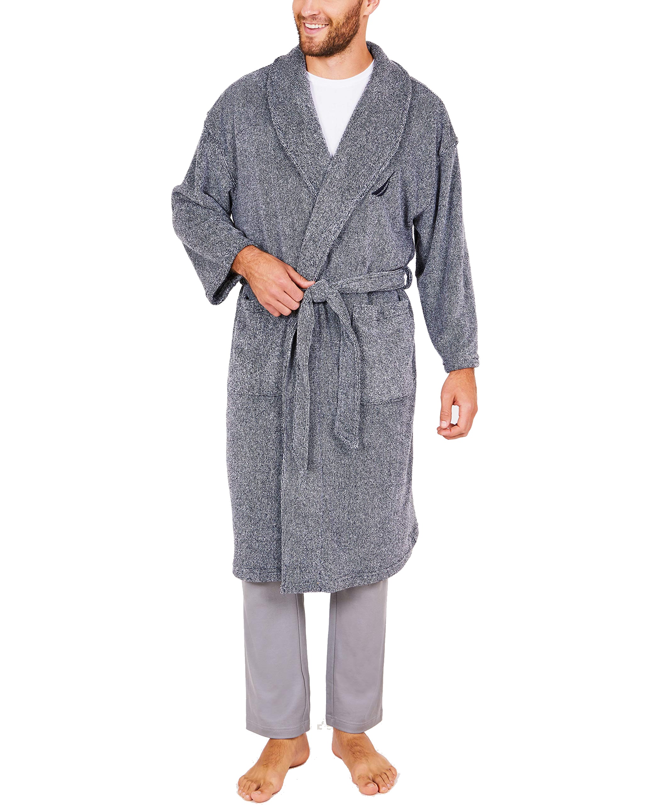Mens Sleepwear One Cozy Soft Plush Tie-Waist Robes One Size